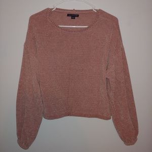 Fuzzy Long Sleeve Crop Top